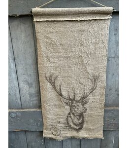 Shabby - wanddoek - linnen - rendier - 45 x 90 cm