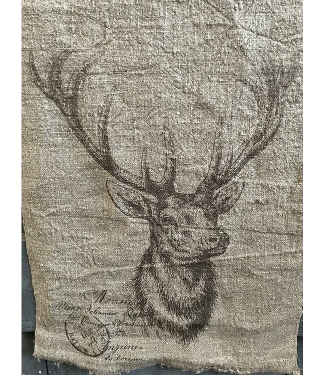 Shabby - wanddoek - linnen - rendier - 45 x 90 cm