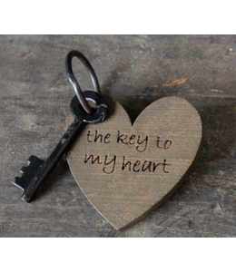 # Sleutel met tekst D | Heart - (HxBxD) 6x6x1 cm