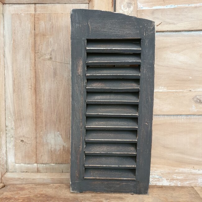 # Dubbel louvreluik - hout - grijs - 2 x 25 cm x 50 cm