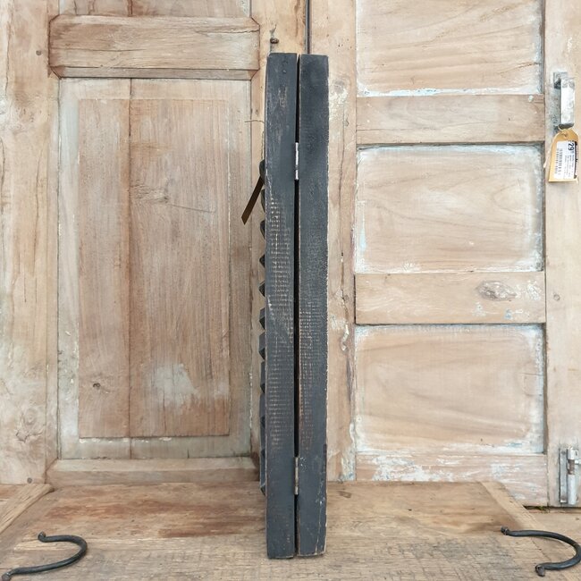 # Dubbel louvreluik - hout - grijs - 2 x 25 cm x 50 cm