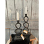 # Zwarte Kandelaar metaal - 3 ringen