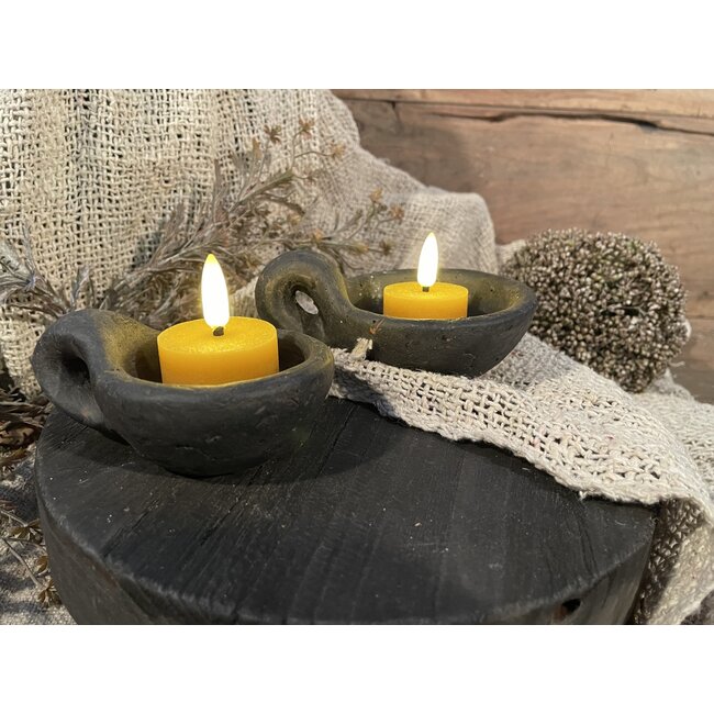 Countryfield # Oranje/bruine LED waxinelichtjes 4 cm