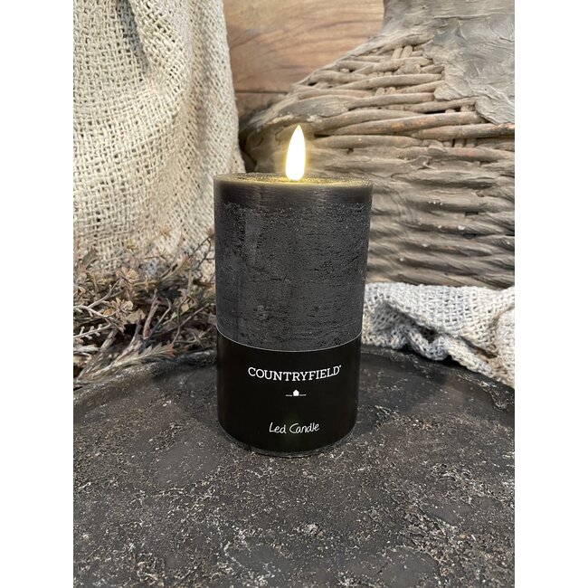 Countryfield # Stompkaars rustiek Ø7,5CM LED ro Lyon M zwart-L7,5B7,5H12,5CM