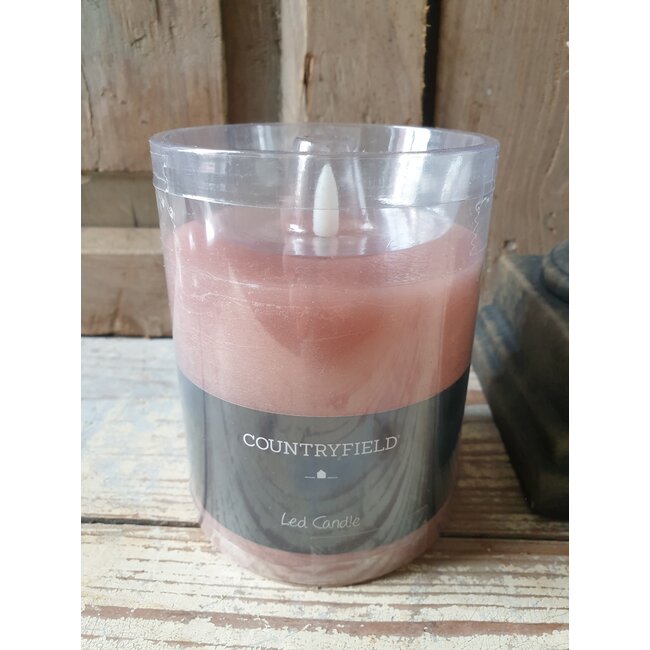 Countryfield # Stompkaars rustiek Ø10CM LED ro Lyon S roze-L10B10H10CM