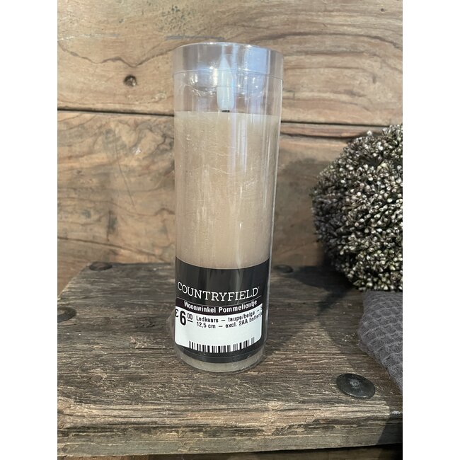 # Ledkaars - taupe/beige - 5 x 12,5 cm - excl. 2AA batterijen