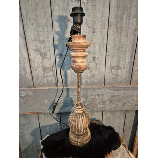 # Houten lampvoet (186) - 12 x 12 x 51 cm (60 cm incl fitting)