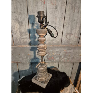 # Houten lampvoet (187) - 12 x 12 x 40 cm (49 cm incl fitting)