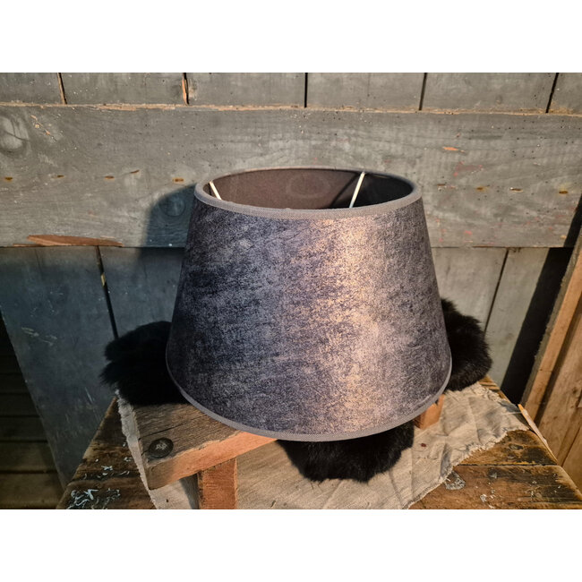 2064 - ES - Lampenkap - licht grijs melee - 30 cm onder x 20 cm boven