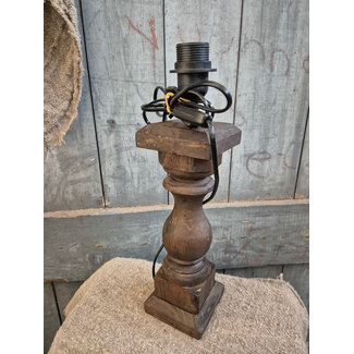Houten lampvoet (177) - 11 x 11 x 30 cm (39 cm incl fitting)