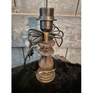 Houten lampvoet (190) - 8,5 x 8,5 x 16 cm (25 cm incl fitting)
