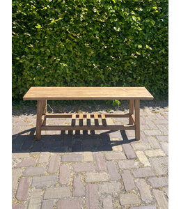 Houten bank - met rek onder - ca. 120 x 25 x 50 cm
