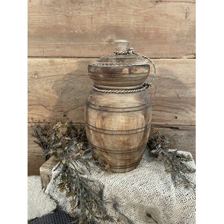 # Mix - Houten pot met deksel - 17 x 32 cm - per stuk - kleur kan iets afwijken