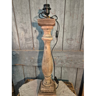 Houten lampvoet (191) - 15 x 15 x 60 cm (69 cm incl fitting)