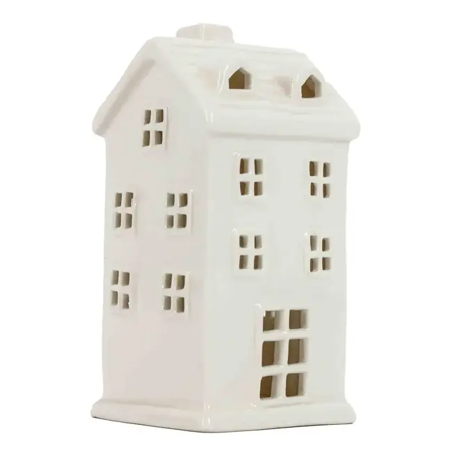 # Huisje keramiek - 7 x 7 x 14 cm -  led werkt niet