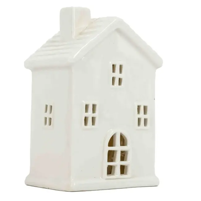 # Huisje keramiek - 7 x 6 x 12 cm - led werkt niet