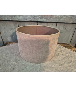 2055 - KKL - Lampenkap - Taupe/creme  - 20 x 20 x13 cm