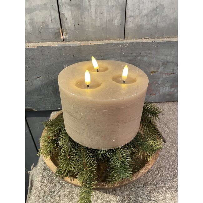 Countryfield # Stompkaars Ø15CM LED ro Lyon M beige-L15B15H12,5CM