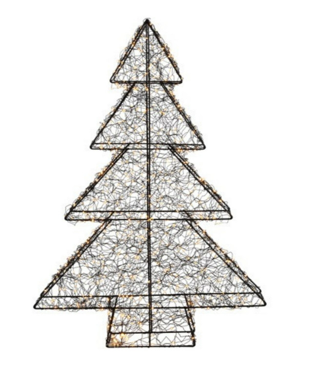 Countryfield Kerstboom kantig LED Bling M zwart-L13,5B57H80CM