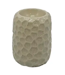 Aardewerk brander Honeycomb beige 9.5x9.5x11.8cm