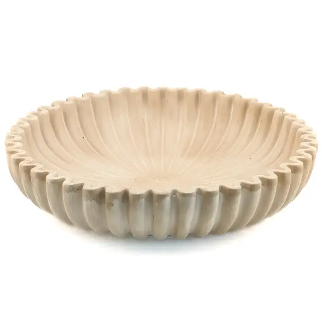 # Aardewerk tray ribbel beige 30x30x7cm