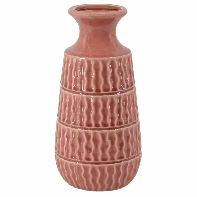 # Aardewerk vaas Aztec roze 15x15x30,5cm