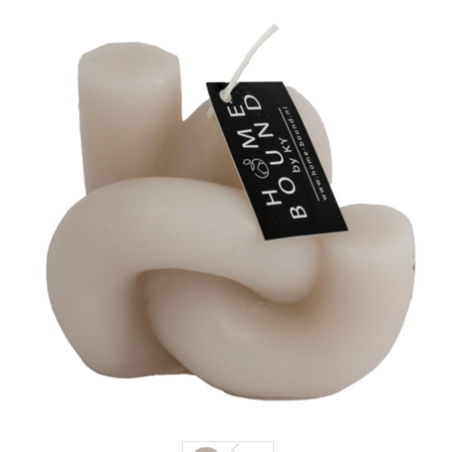 # Kaars organisch taupe - 9,5x8,5x8cm