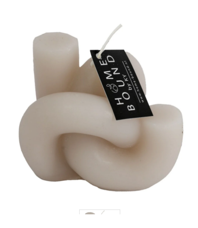 ## Kaars organisch taupe - 9,5x8,5x8cm