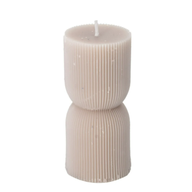 Stompkaars soya zandloper beige - 4,7x4,7x10cm