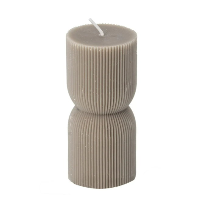 Stompkaars soya zandloper taupe - 4,7x4,7x10cm