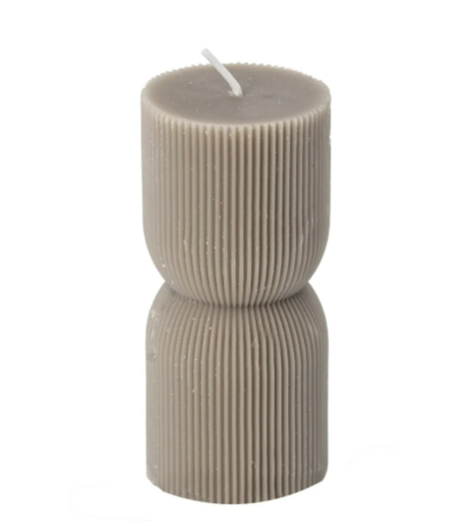 Stompkaars soya zandloper taupe - 4,7x4,7x10cm
