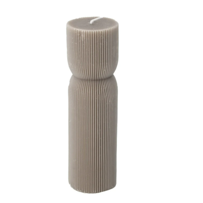 Stompkaars soya zandloper taupe - 4,5x4,5x15cm