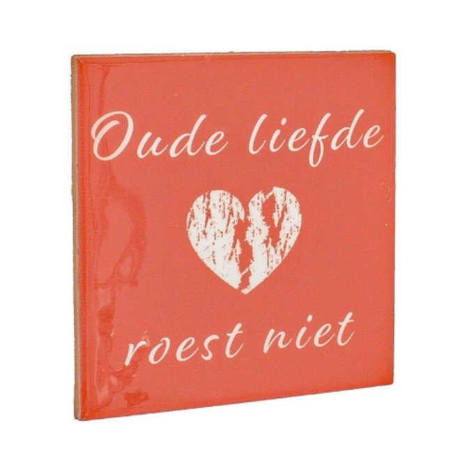 Tegeltje oude liefde - 	10,5x10,5x0,5cm