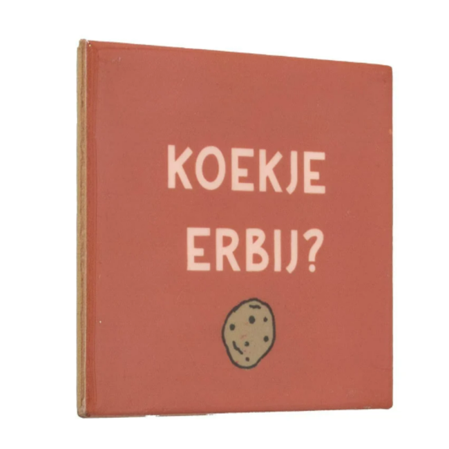 Tegeltje koekje erbij - 	10,5x10,5x0,5cm