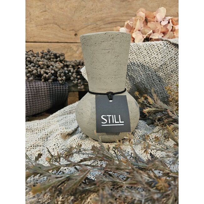 Still wordt niet verzonden - 46022 - Taupe gemeleerde vaas - aardewerk - 13 x 20 cm - Serie "Taupe"