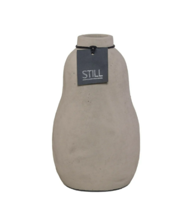 Still ### wordt niet verzonden - 46042 - Organic Vase L Taupe - 	Ca. 14 L x 14 B x 24 H cm