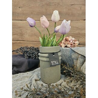 Still verzending eigen risico sterk afgeprijsde artikelen - 46053 - Taupe vaas aardewerk - 14 x 22 cm - serie "Taupe"