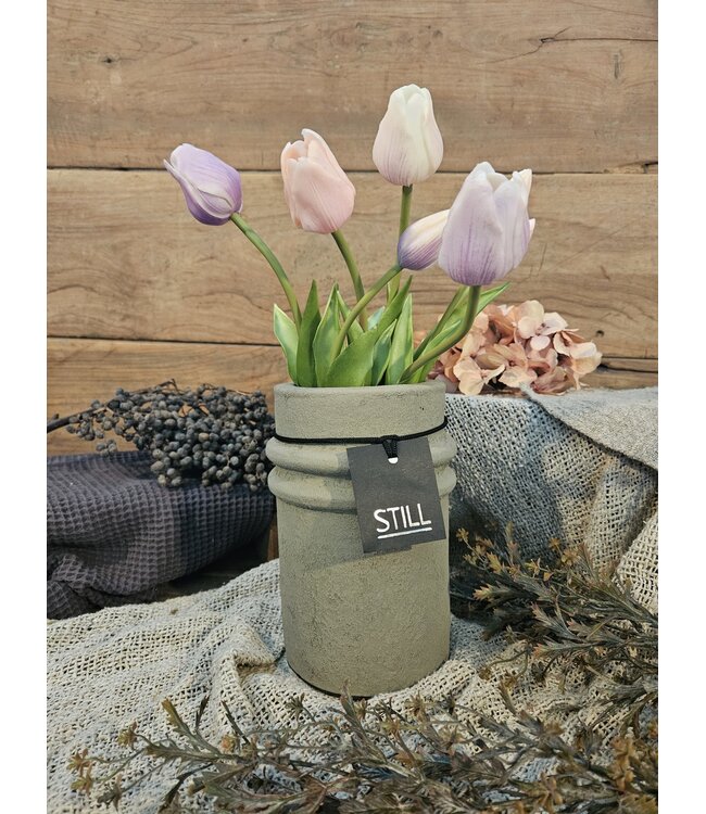 Still ### wordt niet verzonden - 46053 - Taupe vaas aardewerk - 14 x 22 cm - serie "Taupe"