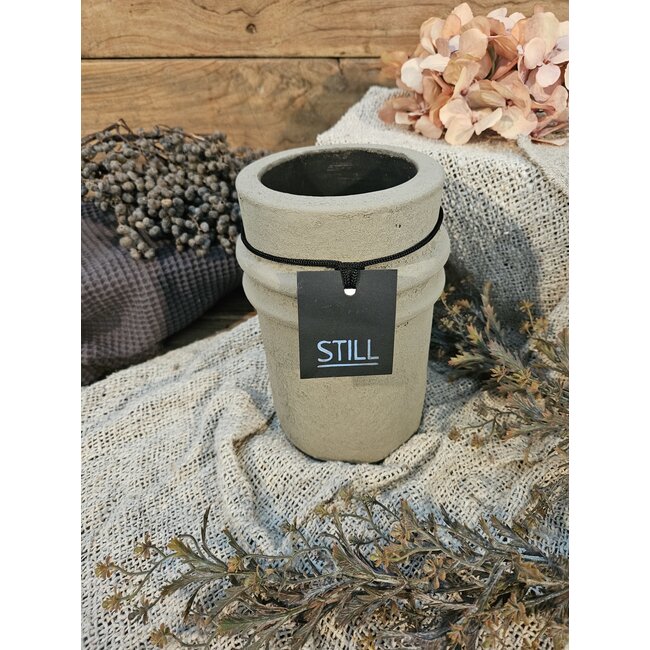 Still wordt niet verzonden - 46053 - Taupe vaas aardewerk - 14 x 22 cm - serie "Taupe"