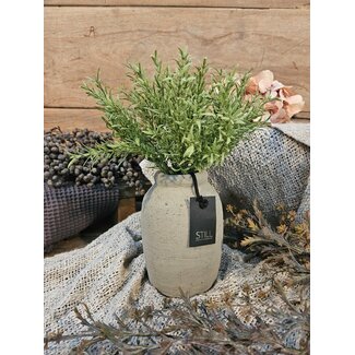 Still wordt niet verzonden - 46057 - Taupe gemeleerde vaas - aardewerk - ca. 9 x 15 cm - serie "Taupe"