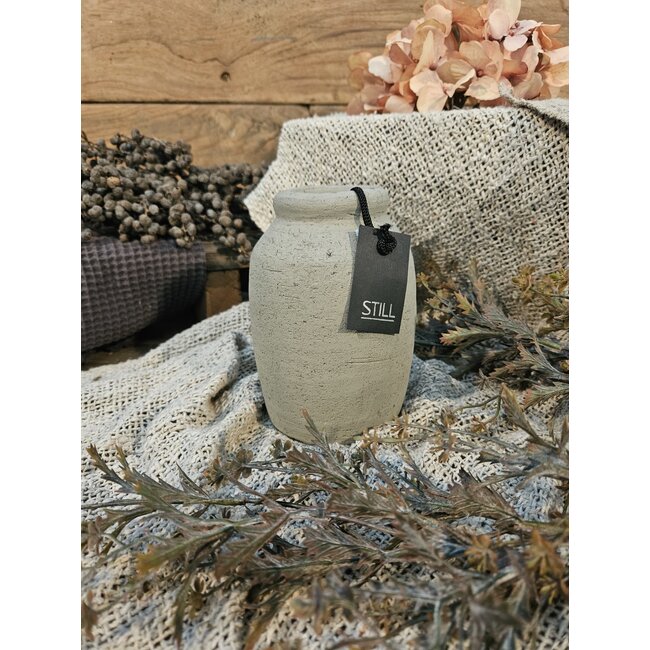 Still wordt niet verzonden - 46057 - Taupe gemeleerde vaas - aardewerk - ca. 9 x 15 cm - serie "Taupe"