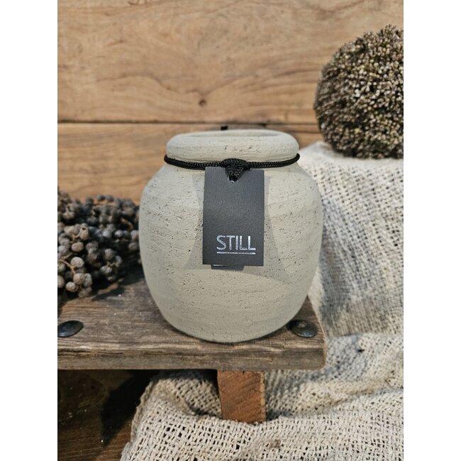Still # 46058 - Taupe gemeleerde vaas - aardewerk - 12 x 12  cm - Serie "Taupe"