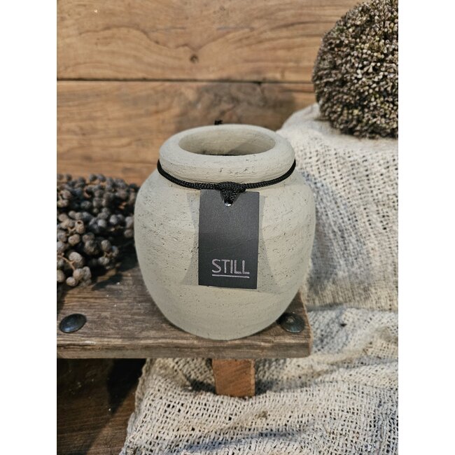 Still # 46058 - Taupe gemeleerde vaas - aardewerk - 12 x 12  cm - Serie "Taupe"