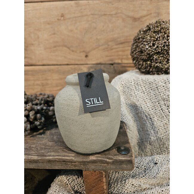 Still # 46059 - Taupe gemeleerde vaas - aardewerk - 9 x 9  cm - Serie "Taupe"