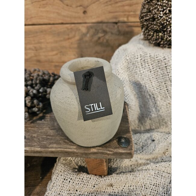 Still # 46059 - Taupe gemeleerde vaas - aardewerk - 9 x 9  cm - Serie "Taupe"