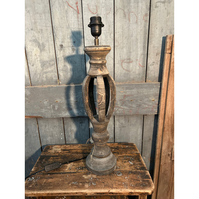Houten lampvoet (195) - 14 x 14 x 51 cm (60 cm incl fitting)