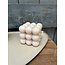 Kaars bubbel cube beige - 9x9x9cm