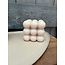 Kaars bubbel cube beige - 9x9x9cm