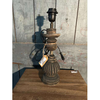 Houten lampvoet (202) - 11 x 11  x 31 cm (40 cm incl fitting)