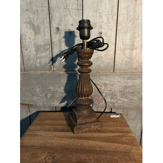 Houten lampvoet (198) - 11 x 11 x 30.5 cm (39.5cm incl fitting)
